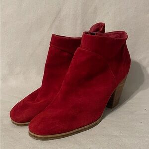 Rachel Comey Red Suede Ankle Booties